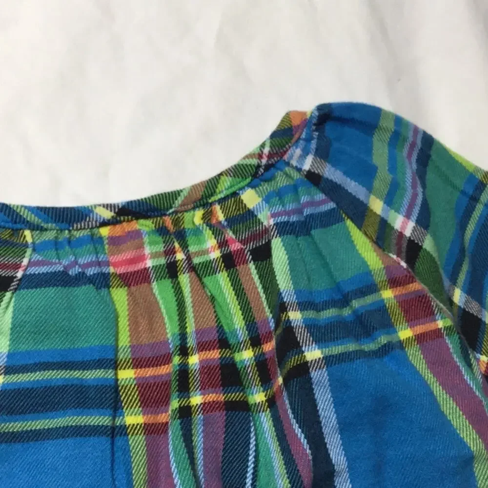 Ralph Lauren 24m turquoise plaid swing top worn 1x